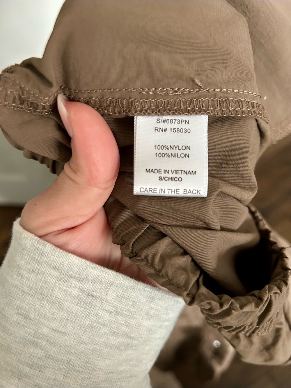 Love Tree Brown Nylon Cargo Jogger Pants Utility Parachute Style Size Small - Picture 3 of 5